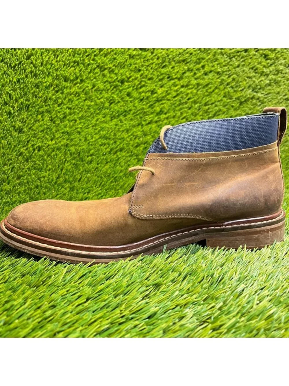 Cole Haan Colton Mens Size 7 Brown Blue Classic Outdoor Leather Chukka Boots
